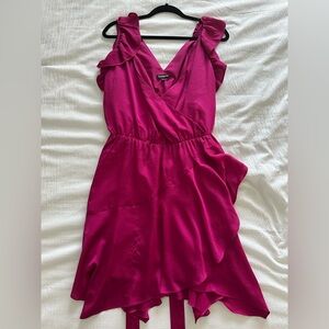 Express Magenta Mini Wrap Dress